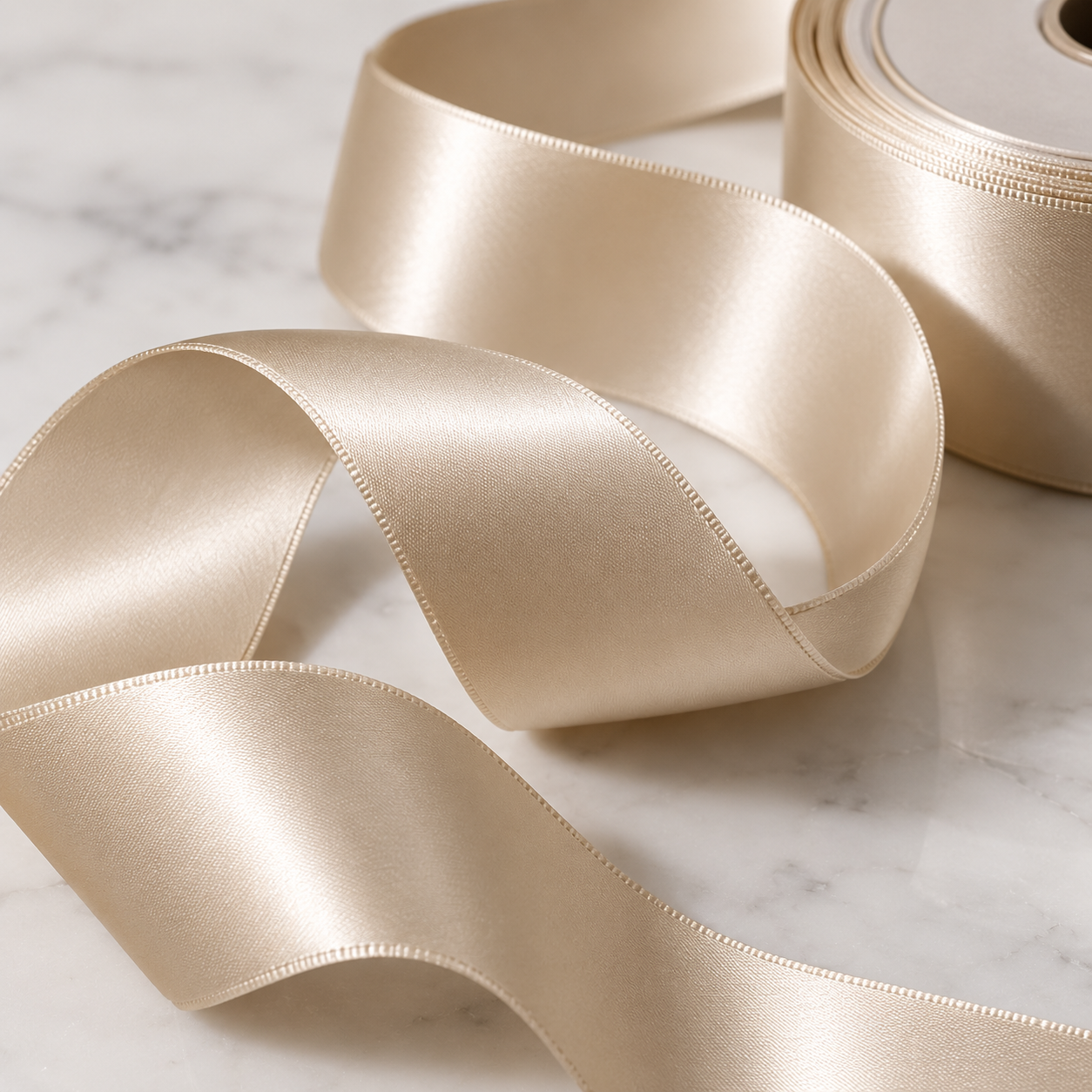 Champagne satin luxury ribbon